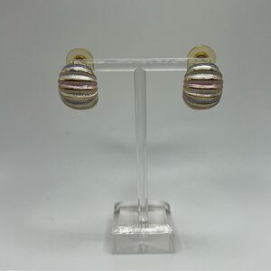 Vintage Pastel and Gold Tone Earrings